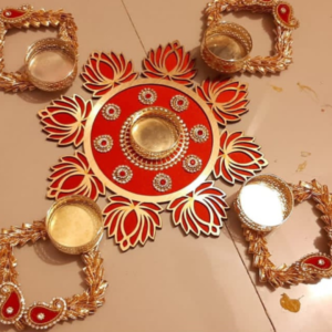 Lotus Diya Rangoli